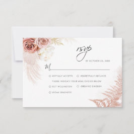 Elegante Pampas Grass Terracotta Wedding RSVP Karte