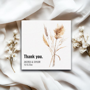 Elegante Pampas Grass Wedding Danke Karte Hinweis