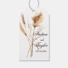 Elegante Pampas Grass Wedding Geschenkanhänger