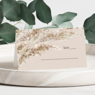 Elegante Pampas Grass Wedding Platzkarte