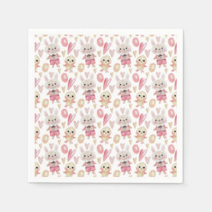 Elegante Papierserviette Aquarell-Ostern-Muster- 