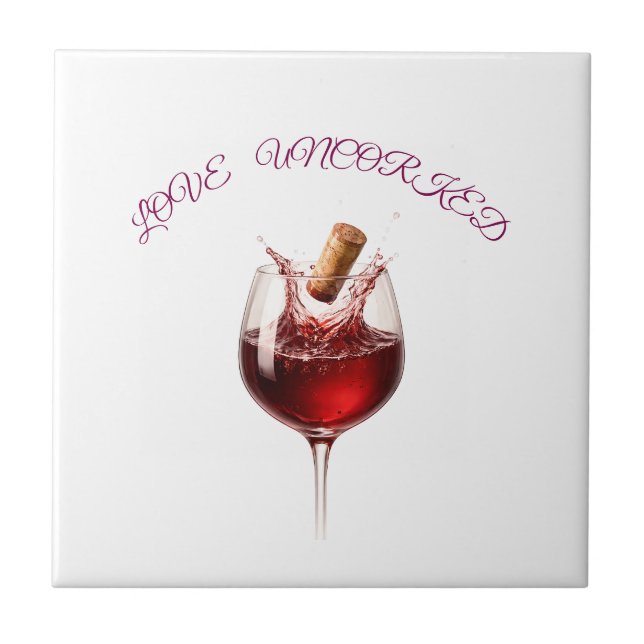 Elegante Papiertücher mit Wein-Spritzer "Love Unco Fliese (Vorderseite)