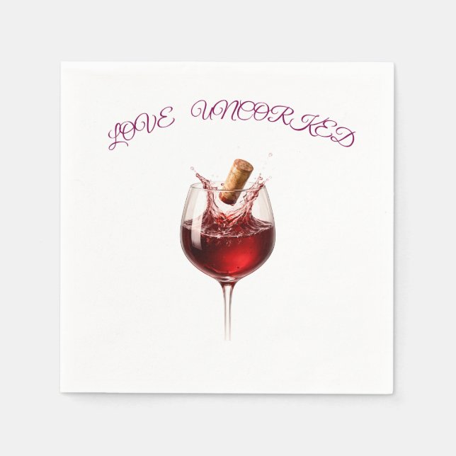 Elegante Papiertücher mit Wein-Spritzer Love Uncor Serviette (Vorderseite)