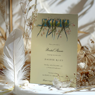 Elegante Parakeet Bridal Dusche Einladung