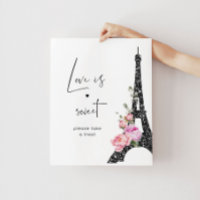 Elegante Pariser Liebe mit Blumen ist süß, nehmen 