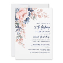 Elegante Party Einladung 70. Geburtstag Pink