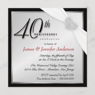 Elegante Party Einladungen zum 40. Jahrestag