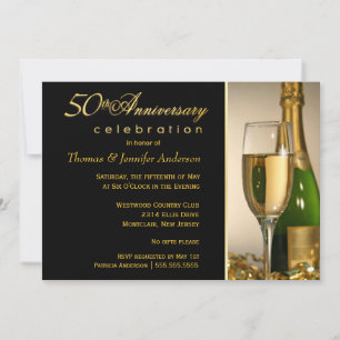 Elegante Party Einladungen zum 50. Hochzeitstag