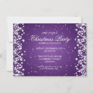 Elegante Party Sparkle Lila Einladung