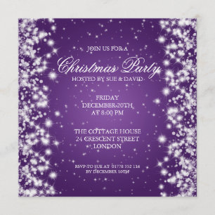 Elegante Party Sparkle Lila Einladung