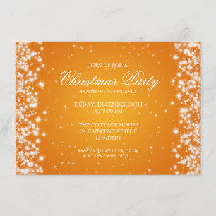 Elegante Party Sparkle Orange Einladung