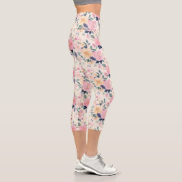 Elegante Pastel Bloom Romantische Feminine Aesthet Capri Leggings