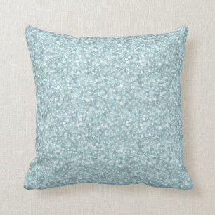 Elegante Pastel Blue Glitzer & Glitzern Kissen