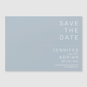 Elegante Pastel Blue Minimal Save the Date Magnetkarte