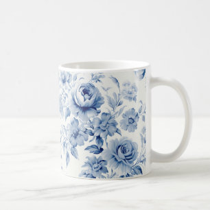Elegante Pastel Blue Watercolor Rose Kaffeetasse