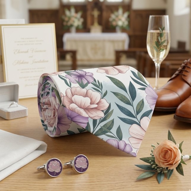 Elegante Pastel-Blume Krawatte (Von Creator hochgeladen)