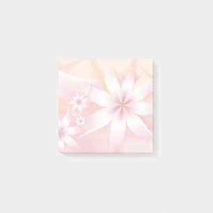 Elegante Pastel Floral Abstrakt  Weißer Korallenp Post-it Klebezettel