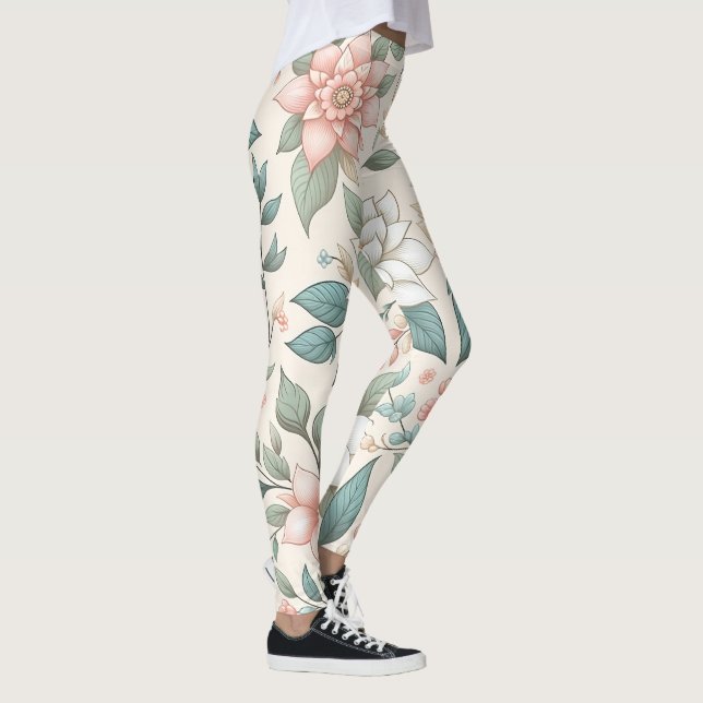 Elegante Pastel Floral Leggings (Rechts)