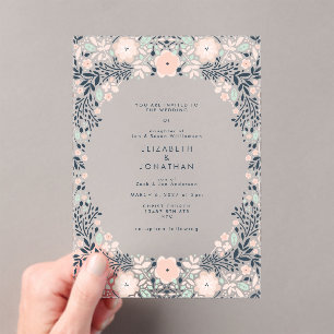 Elegante Pastel Floral Wedding Acryleinladungen