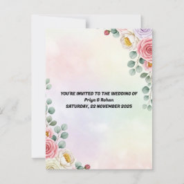 Elegante Pastel Floral Wedding Einladung Postkarte