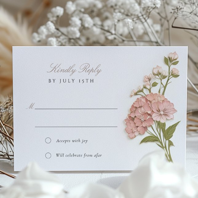 Elegante Pastel Floral Wedding RSVP Card Einladung (Von Creator hochgeladen)