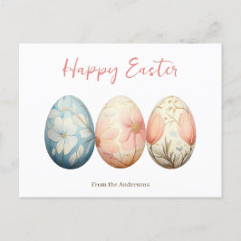 Elegante Pastel Frühlingsbrasse Ostereier Feiertagspostkarte