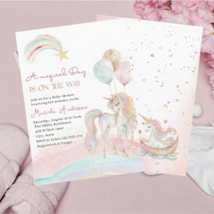 Elegante Pastel Gold Unicorn Einladung