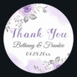 Elegante Pastel Lila Blossom Blume Vielen Dank Runder Aufkleber<br><div class="desc">Elegante Pastel Lila Blossom Blume Danke klassischer Rundaufkleber</div>