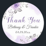 Elegante Pastel Lila Blossom Blume Vielen Dank Runder Aufkleber<br><div class="desc">Elegante Pastel Lila Blossom Blume Danke klassischer Rundaufkleber</div>