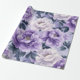 Elegante Pastel Lila Peony Floral Design Geschenkpapier
