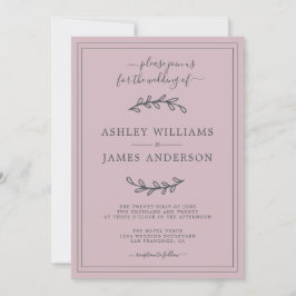 Elegante Pastel Lila Wedding Einladung