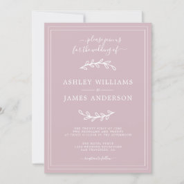 Elegante Pastel Lila Wedding Einladung