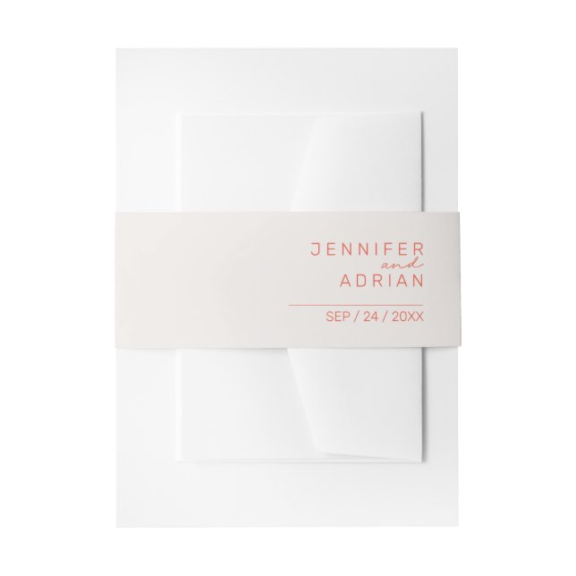 Elegante Pastel Minimal Weiß und Rot Moderne Einladungsbanderole (Vorderseite Beispiel)