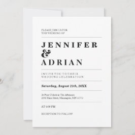 Elegante Pastel Minimal White Modern Einfache Invi Einladung