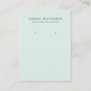 Elegante Pastel Mint Green Juwelry Display Earring Visitenkarte