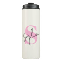 Elegante Pastel Monogram Thermal Tumbler