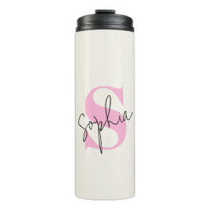 Elegante Pastel Monogram Thermal Tumbler Thermosbecher