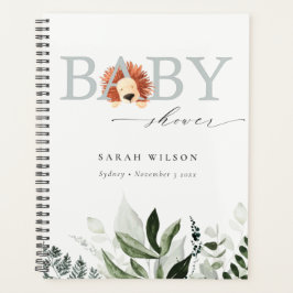 Elegante Pastel Niedlich Boho Lion Foliage Baby Sh Planer