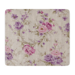 Elegante Pastel Pink & Lila Garden Blooms Schneidebrett