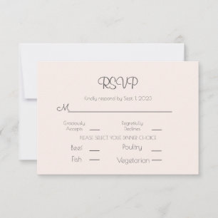 Elegante Pastel Pink Wedding Simple RSVP Karte