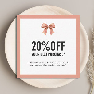 Elegante Pastel Ribbon Stilvoll Beauty Salon Coupo Rabattkarte