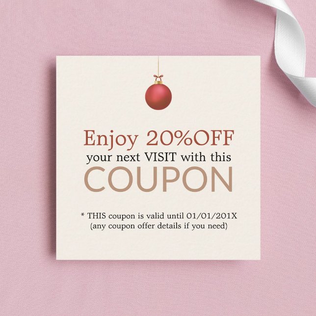Elegante Pastel Salon Xmas Holiday Coupon (Von Creator hochgeladen)