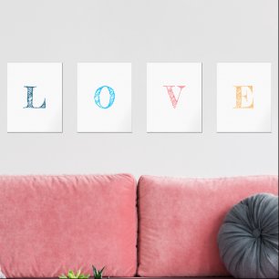Elegante Pastel Shades Briefe die Word-Liebe Bilderwand Sets