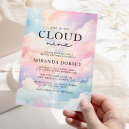 Elegante Pastel, sie ist auf Cloud Nine Brautparty Einladung