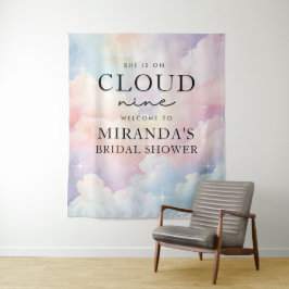 Elegante Pastel, sie ist auf Cloud Nine Brautparty Wandteppich