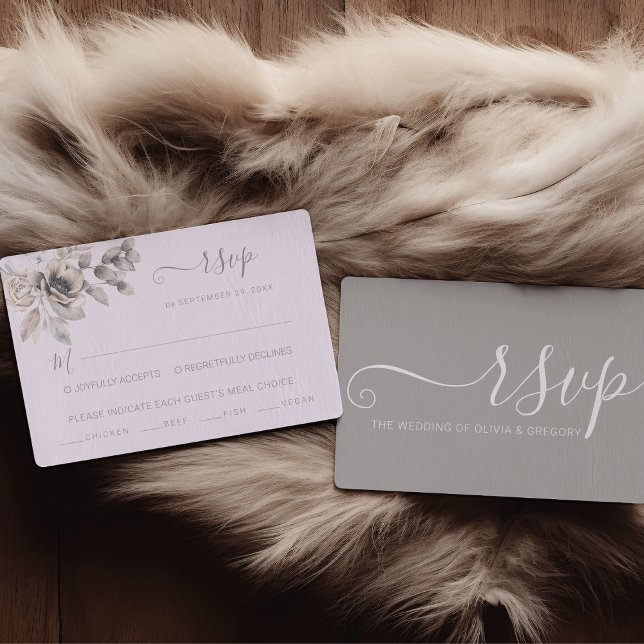 Elegante Pastel Spring Blume Hochzeit RSVP Karte (Elegant Pastel Spring Flower Wedding Meal Choice RSVP Card)