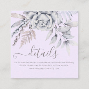 Elegante Pastel Spring Blume QR Wedding Details Begleitkarte