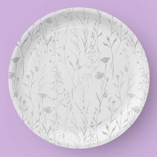 Elegante Pastel Spring Boho Wildblume Pappteller