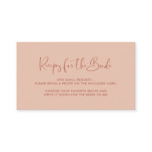 Elegante Pastel terracotta Rezeptionskarte