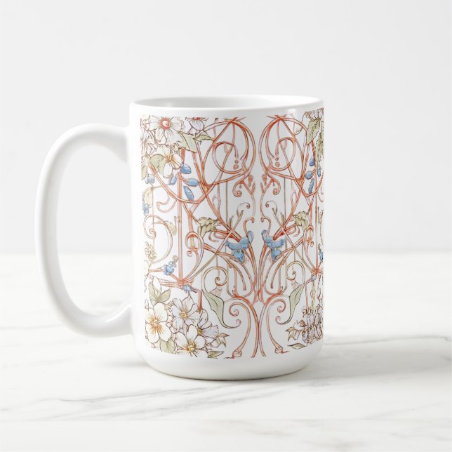 Elegante Pastel Vintag Floral Kaffeetasse (Links)